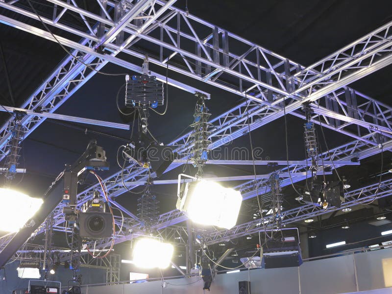 Structures of Tv Studio Illumination Equipment and Projectors Stock