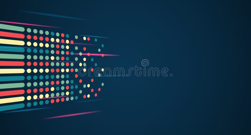 Structuring the flow of information. Data analytics concept. Sorting a large amount of data on a dark background. Big data stock illustration