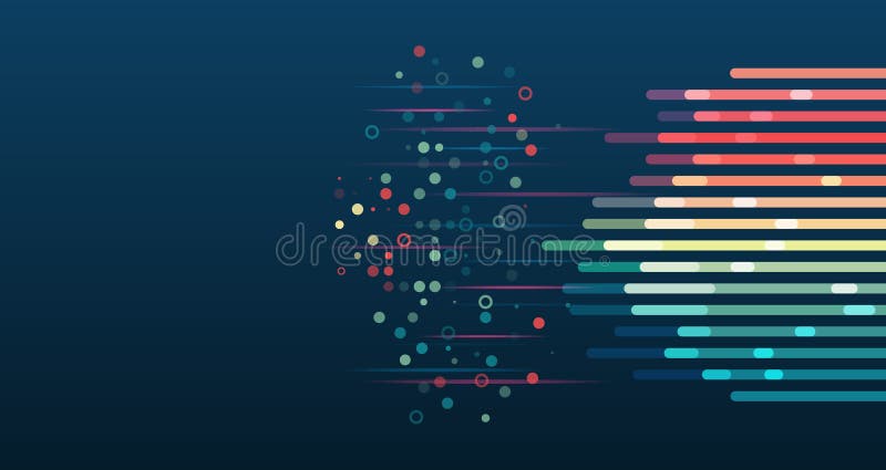 Structuring the flow of information. Data analytics concept. Sorting a large amount of data on a dark background. Big data royalty free illustration