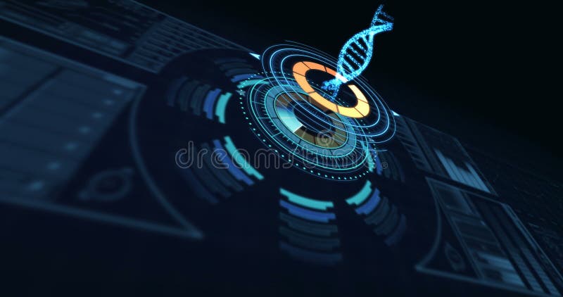 Structură ADN generată digital și modele circulare royalty free illustration