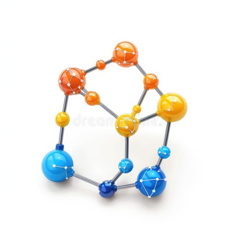 Structură moleculară de culoare abstractă 3D Render vector illustration