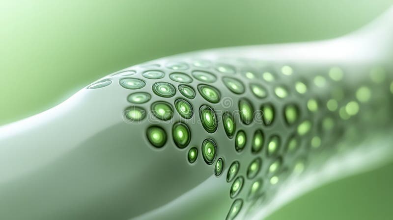 Structură verde futuristă cu tipare circulare pe o suprafață netedă royalty free stock photo