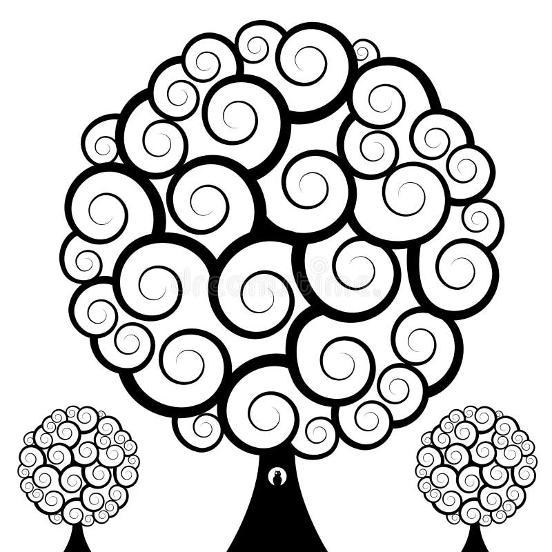 Strudel-Baum-Eule vektor abbildung Strudel-Baum-Eule vektor abbildung