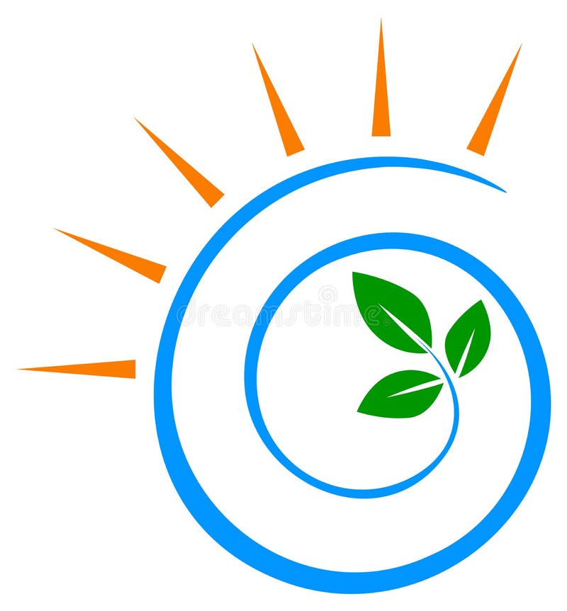 Strudel lässt Sonnenlogodesign stock abbildung Strudel lässt Sonnenlogodesign stock abbildung
