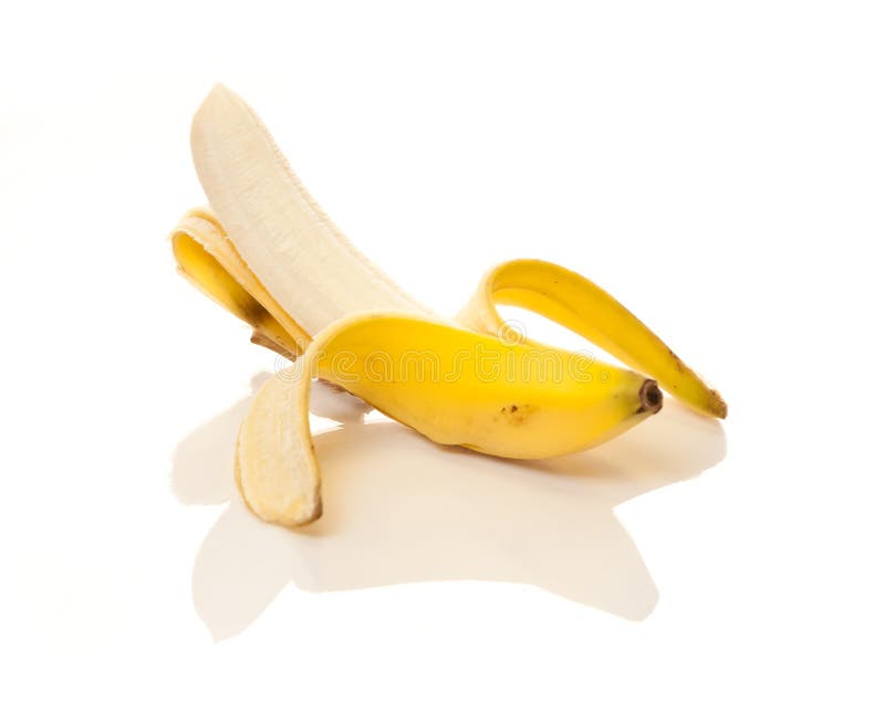 Strugająca bananowa połówka zdjęcie royalty free