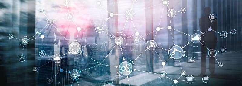 Struktur f? r organisation f? r workflow f? r process f? r industriell aff? r f? r teknologi p? den faktiska sk? rmen Smart branschbegre arkivfoton