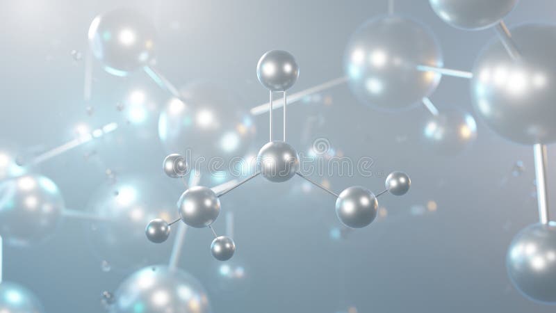 Struktura molekularna kwasu octowego 3d model molekuła kwasu etanowego strukturalny wzór chemiczny widok z mikroskopu ilustracja wektor