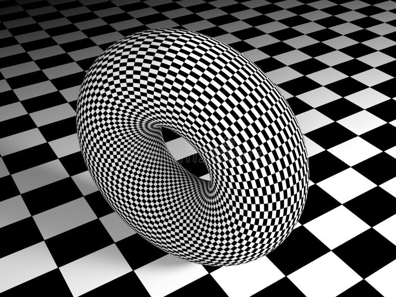 Strukturierter Torus auf strukturierter Oberfläche - Wiedergabe 3D vektor abbildung Strukturierter Torus auf strukturierter Oberfläche - Wiedergabe 3D vektor abbildung