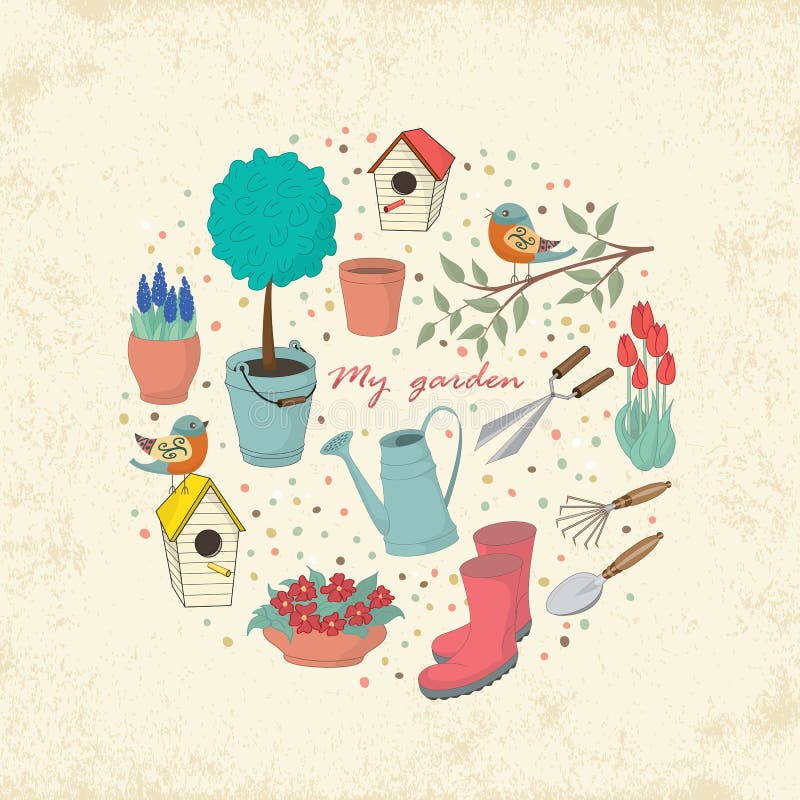Strumenti di giardino royalty illustrazione gratis Strumenti di giardino royalty illustrazione gratis