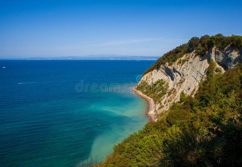 Strunjan cliff on the Coast line of Slovenia