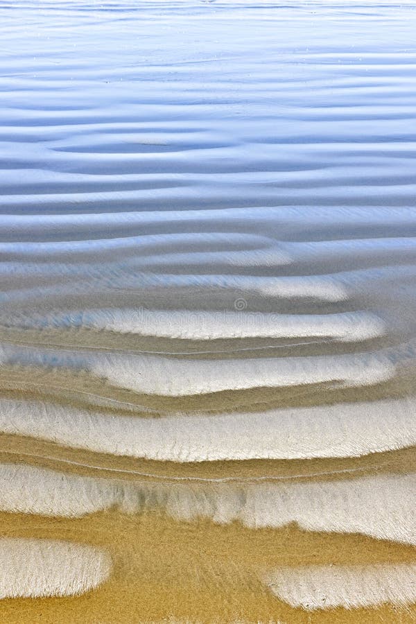Struttura bagnata della sabbia sul puntello dell'oceano