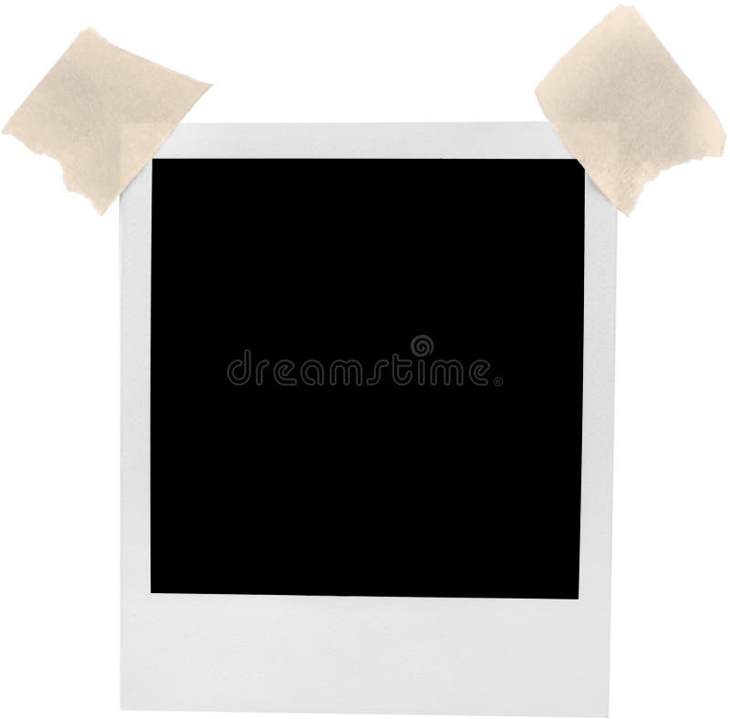 Struttura in bianco della polaroid con il nastro adesivo - isolato immagine stock Struttura in bianco della polaroid con il nastro adesivo - isolato immagine stock