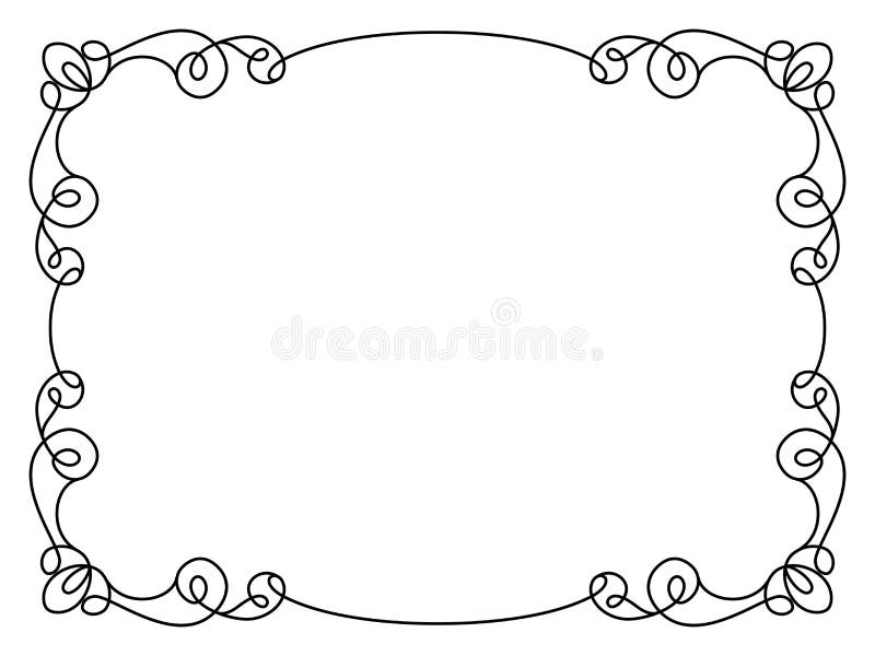 Struttura calligrafica di rettangolo nel retro stile illustrazione di stock Struttura calligrafica di rettangolo nel retro stile illustrazione di stock