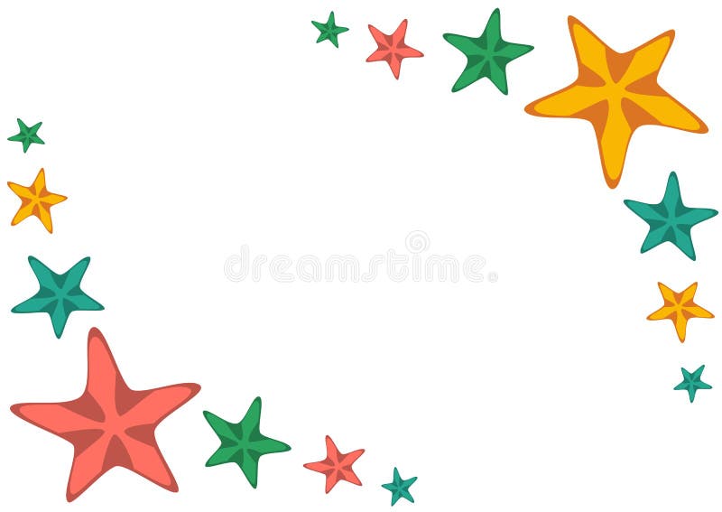 Struttura decorativa con le stelle marine del fumetto su bianco, vettore illustrazione di stock Struttura decorativa con le stelle marine del fumetto su bianco, vettore illustrazione di stock
