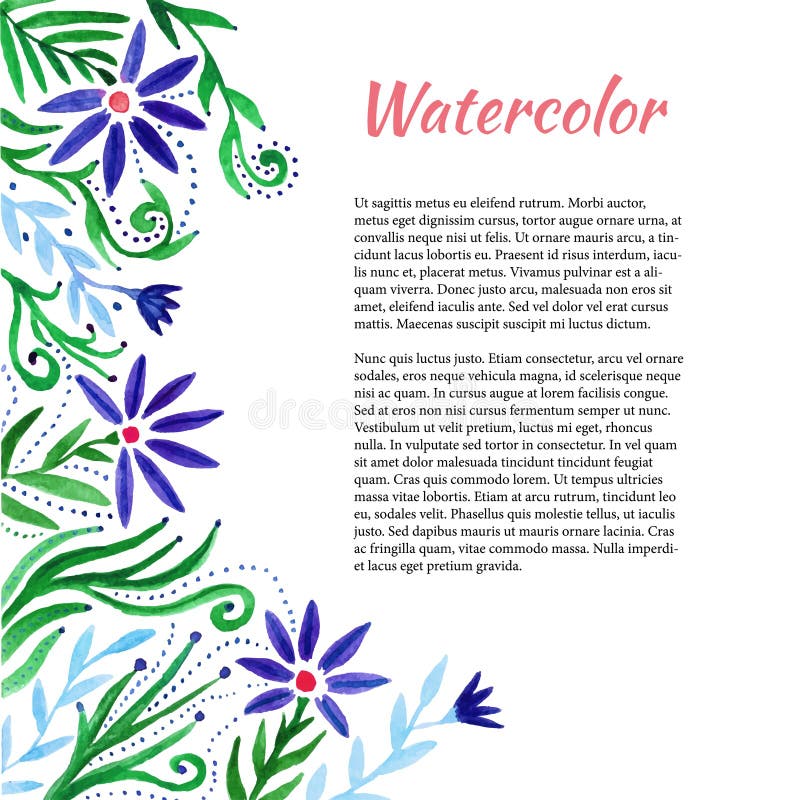 Download Struttura Dell'acquerello Con I Fiori Svegli Priorità Bassa Floreale Modello Di Vettore Illustrazione Vettoriale - Illustrazione di dissipato, decorativo: 56882993
