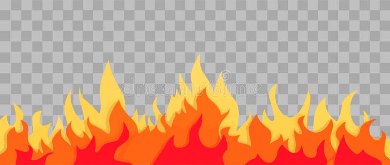 Struttura della fiamma del fuoco del fumetto il fuoco arancio rasenta il fondo trasparente illustrazione di stock