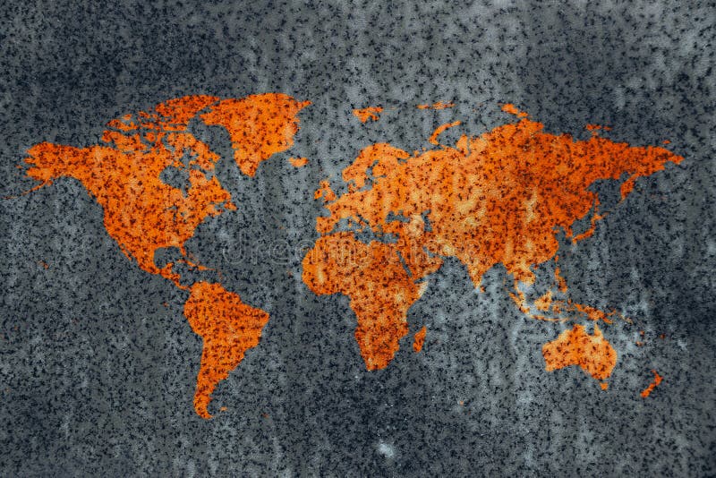 Struttura di corrosione della mappa del metallo di decadimento del mondo