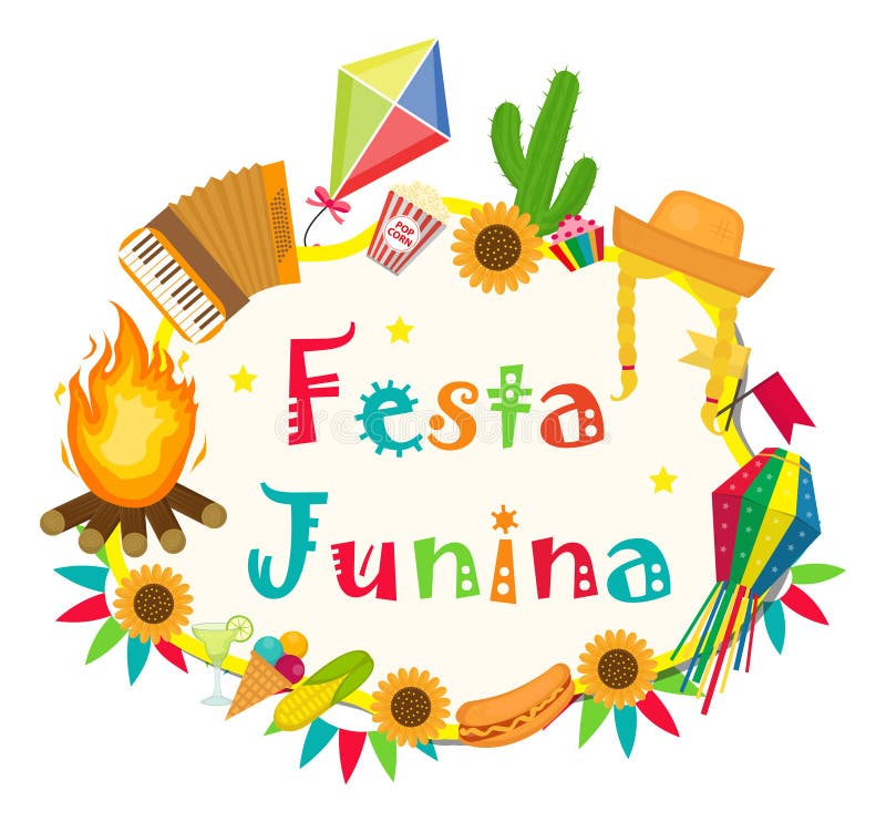 Struttura di Festa Junina con spazio per testo Modello dell'America latina brasiliano dello spazio in bianco di festival per la v royalty illustrazione gratis Struttura di Festa Junina con spazio per testo Modello dell'America latina brasiliano dello spazio in bianco di festival per la v royalty illustrazione gratis