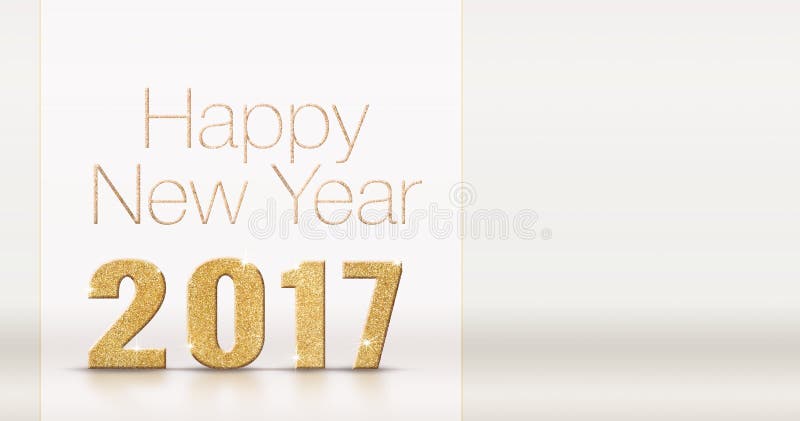 Happy new year 2017 gold glitter texture on white studio room background,Mock up template for adding your contents 3d rendering. Happy new year 2017 gold glitter texture on white studio room background,Mock up template for adding your contents 3d rendering.