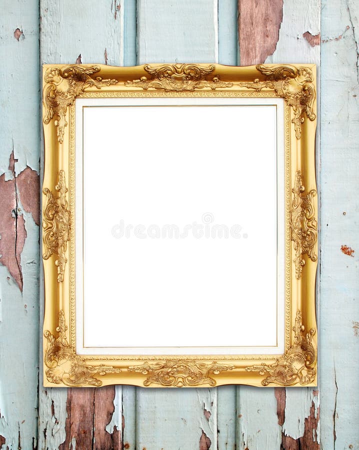 Struttura dorata in bianco sulla parete di legno fotografia stock Struttura dorata in bianco sulla parete di legno fotografia stock