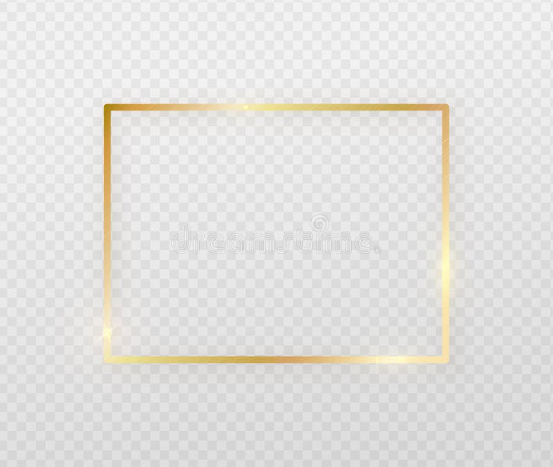Struttura dorata del confine con ombra leggera e le influenze leggere Decorazione dell'oro nello stile minimo Elemento grafico de royalty illustrazione gratis