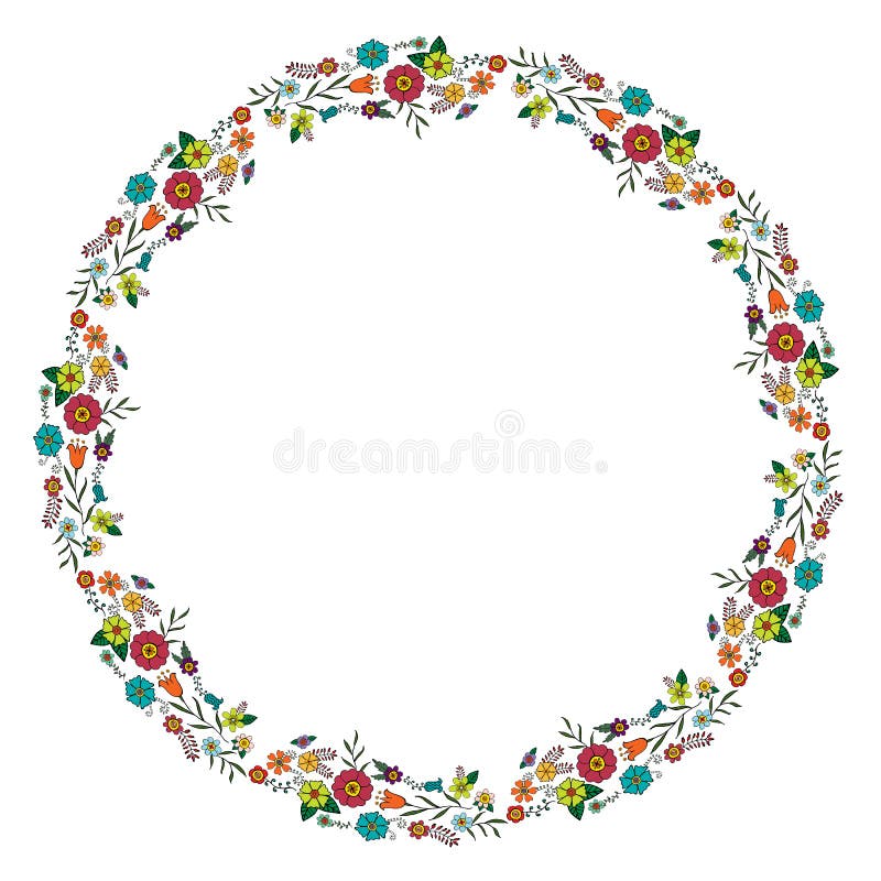 Struttura rotonda con gli scarabocchi floreali royalty illustrazione gratis Struttura rotonda con gli scarabocchi floreali royalty illustrazione gratis