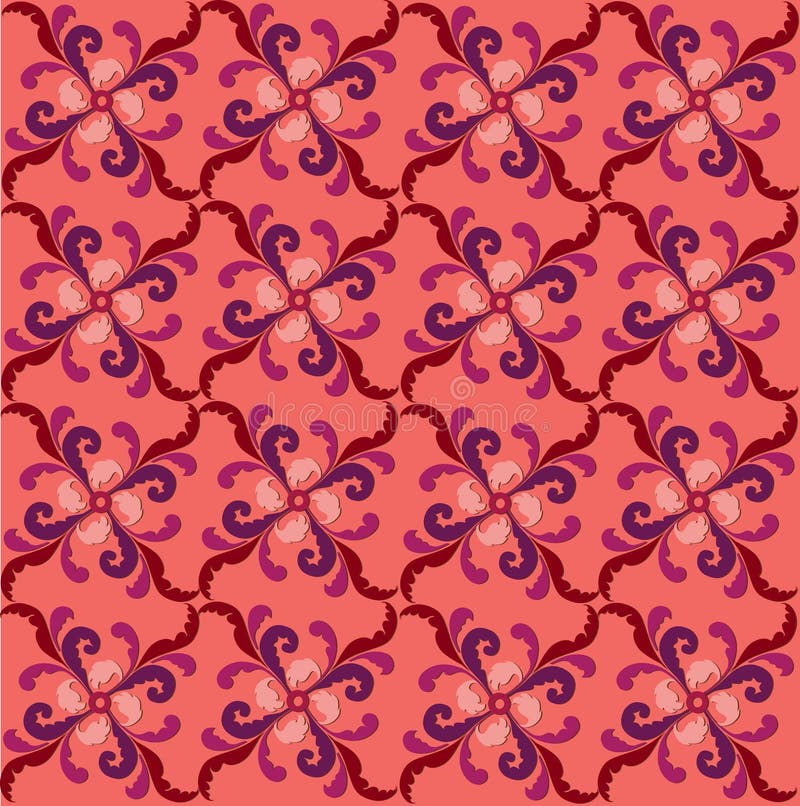 Struttura senza cuciture geometrica floreale rosa e rossa astratta illustrazione vettoriale Struttura senza cuciture geometrica floreale rosa e rossa astratta illustrazione vettoriale