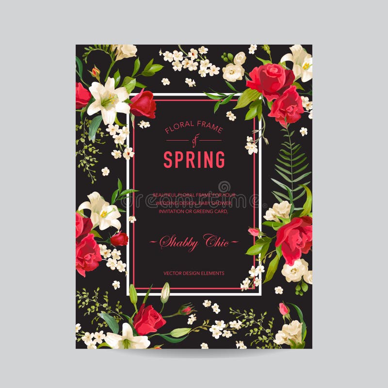 Struttura variopinta floreale d'annata Acquerello Rosa e Lily Flowers royalty illustrazione gratis Struttura variopinta floreale d'annata Acquerello Rosa e Lily Flowers royalty illustrazione gratis