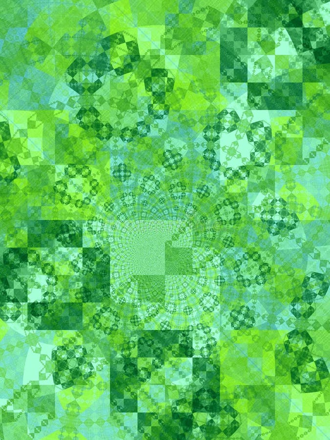 An abstract quilt pattern of blocks, tiles and squares in a texture of green colors and tones. An abstract quilt pattern of blocks, tiles and squares in a texture of green colors and tones