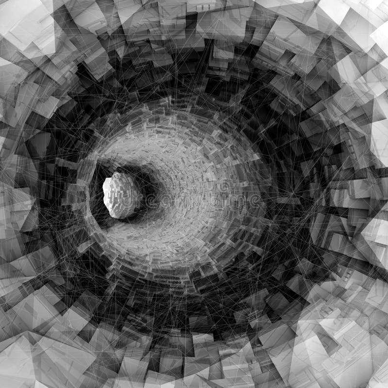 Strutture alta tecnologie interne di giro del tunnel digitale royalty illustrazione gratis Strutture alta tecnologie interne di giro del tunnel digitale royalty illustrazione gratis