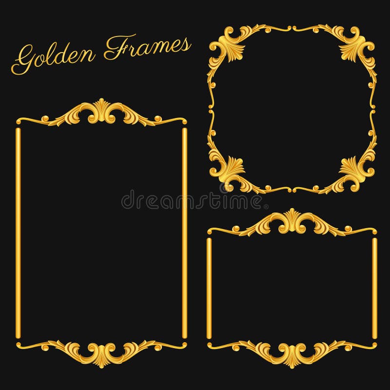 Strutture d'annata messe dell'oro su fondo scuro royalty illustrazione gratis Strutture d'annata messe dell'oro su fondo scuro royalty illustrazione gratis