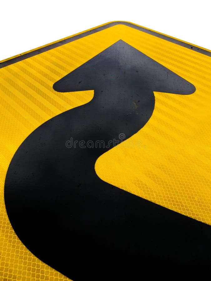 Wavy arrow on road sign pointing upward in a concept of achievement, advancement and success. Wavy arrow on road sign pointing upward in a concept of achievement, advancement and success