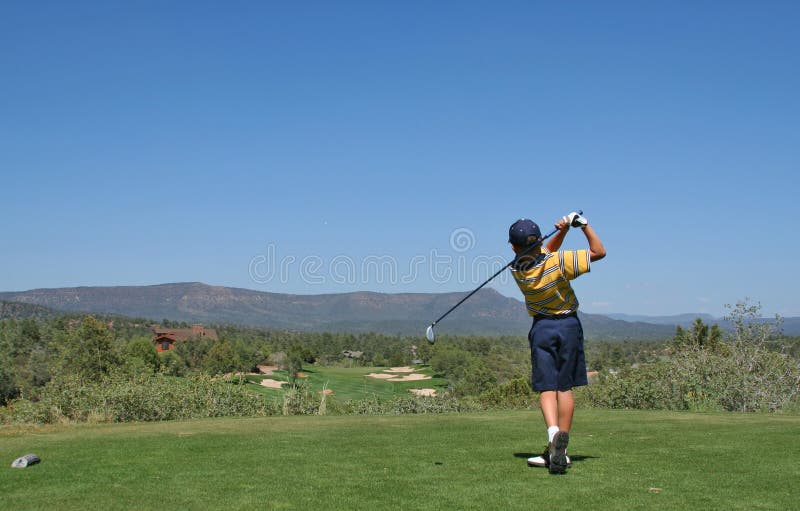 strzały ciupnięcia golfowe w golfa young obraz stock strzały ciupnięcia golfowe w golfa young obraz stock