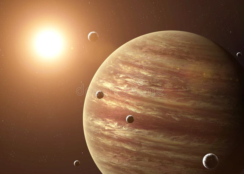 Strzelający Jupiter brać od otwartej przestrzeni kolaż ilustracja wektor Strzelający Jupiter brać od otwartej przestrzeni kolaż ilustracja wektor