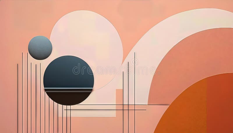 Strängare, abstrakt konst A fet geometrisk design ekoes i mjuka huar som skapar en nigmatisk men som inbjuder till omtänksamhet fö stock illustrationer