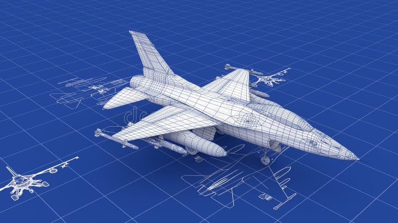 Stråle för flygplanritningkämpe vektor illustrationer