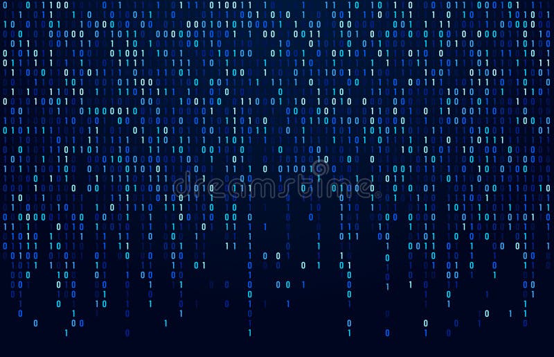 Ström för binär kod Koder för Digitala data, kodifiera för en hacker och crypto matrisnummerflöde Abstrakt begrepp Digital för bl stock illustrationer