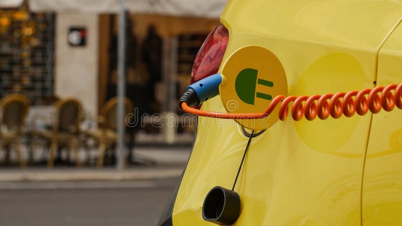 Power supply for electric car charging. City electric car charging station. Close-up. Power supply for electric car charging. City electric car charging station. Close-up.