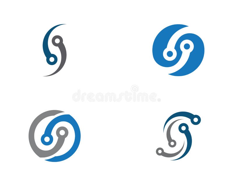 Strömkrets Logo Template vektor illustrationer