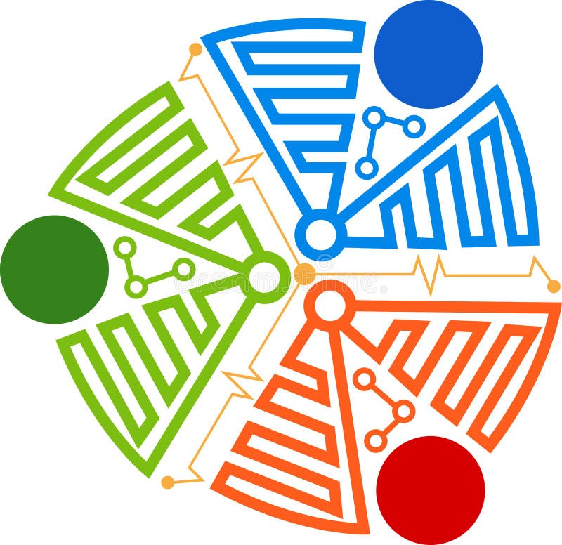 Strömkretslogo stock illustrationer