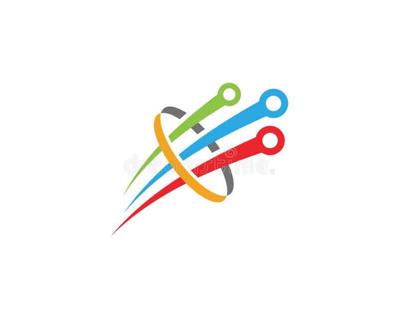 StrömkretsLogo Template vektor stock illustrationer