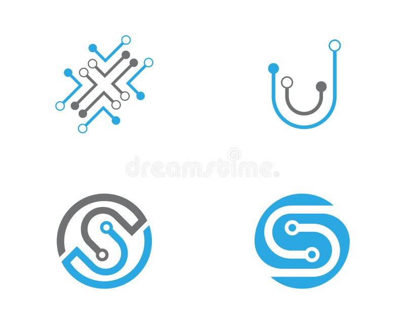 StrömkretsLogo Template vektor stock illustrationer