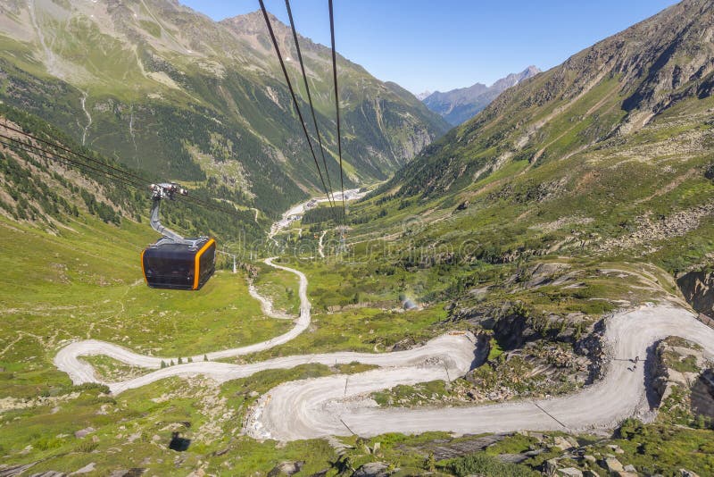 Stubai cable cars to the Top of Tyrol in the Stubai Alps, Austria