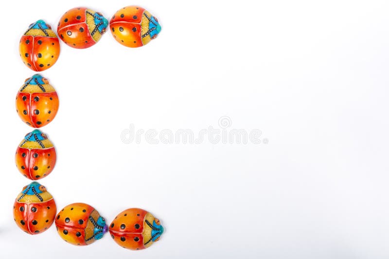 Stubarwne biedronki w Meksykańskim ceramics fotografia stock