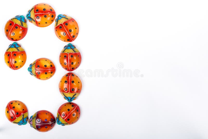 Stubarwne biedronki w Meksykańskim ceramics zdjęcia stock