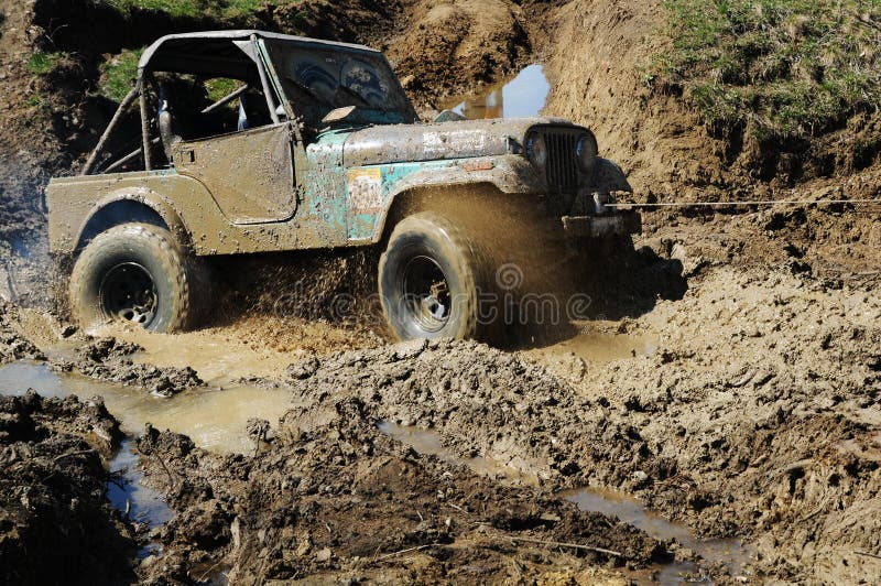 Stuck off-road car royalty free stock images