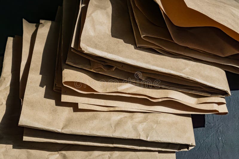 Stuck of Reusable Wrapping Paper Ready for Recycle. Recycled Paper