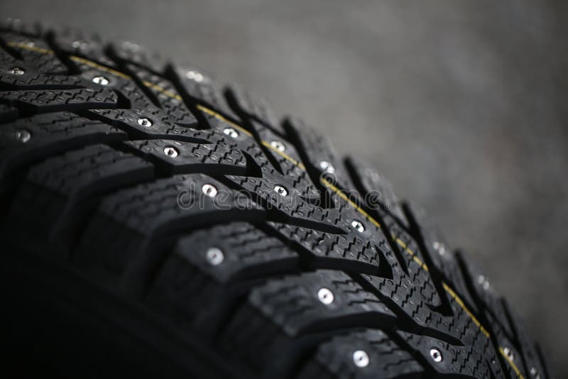 Studded tire stock photo. Image of pattern, tyre, tire 65959412