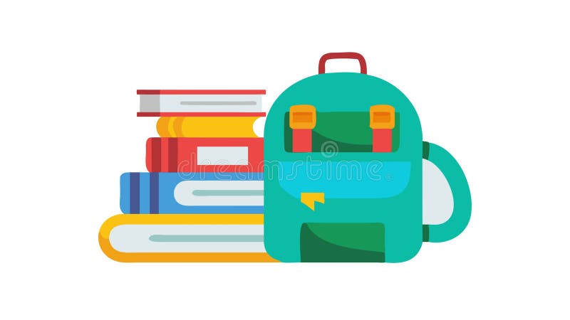 Student Backpack with Books, Education and School Essentials Icon, vector design Generative AI vector illustration