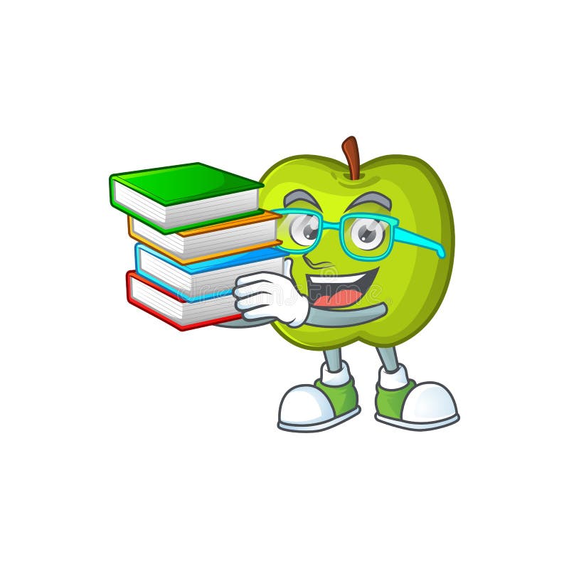 Student with Book Granny Smith Apple Character for Health Mascot Stock  Vector - Illustration of cute, character: 157547320